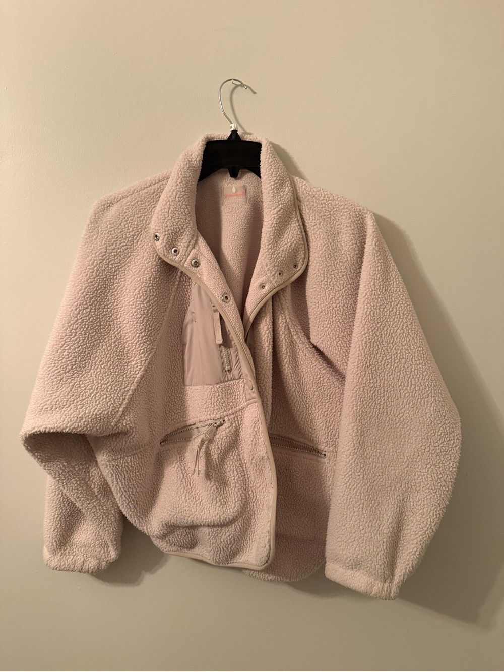 FP Movement by Free People Cream Sherpa Zip Jacket